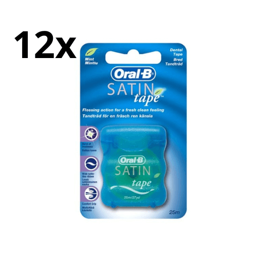 Oral-B Satin Tape - 12 x 25 m - Flosdraad - Voordeelverpakking