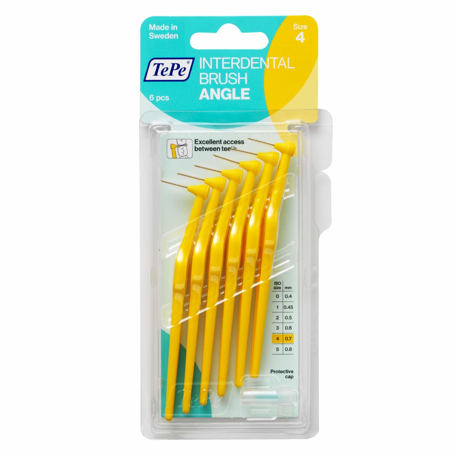 10x TePe Angle Interdentale Ragers 0,7 mm Geel blister à 6 stuks