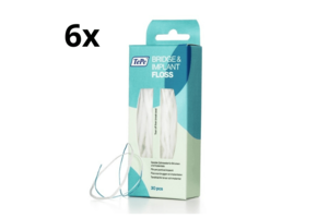 Tepe Floss Bridge & Implant - 6 x 30 stuks - Voordeelverpakking