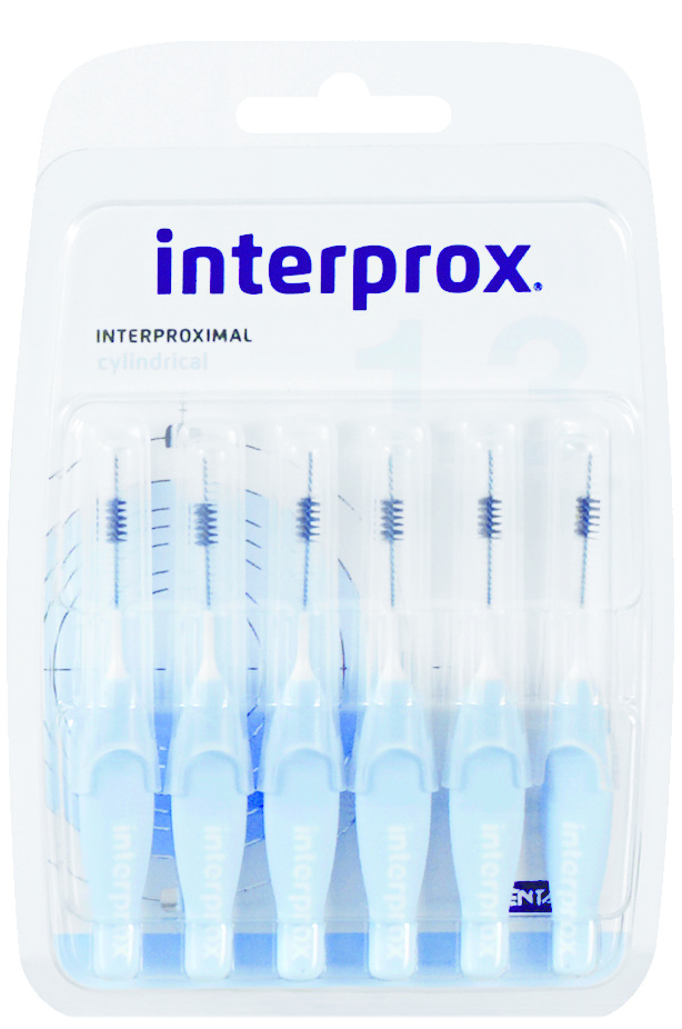 6x Interprox Ragers Cylindrical 1.3 Licht Blauw Blister à 6 stuks