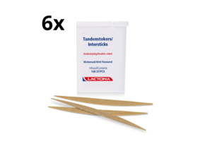 6x Lactona Intersticks Tandenstokers 100 stuks - Voordeelverpakking