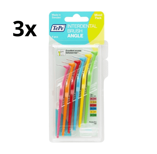 TePe Angle Gemengd (alle maten) - 3 x 6 stuks - Voordeelverpakking