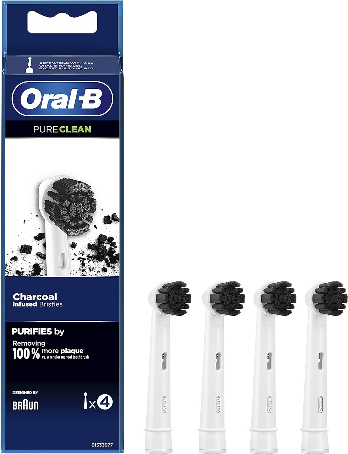 Oral B opzetstukjes Pure Clean Charcoal - 4 stuks