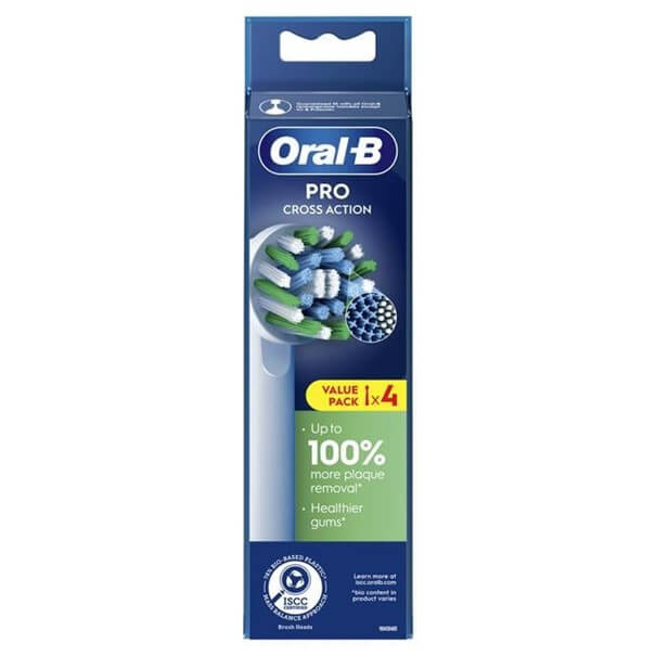 Oral-B Pro Cross Action Opzetborstels Wit- 4 Stuks