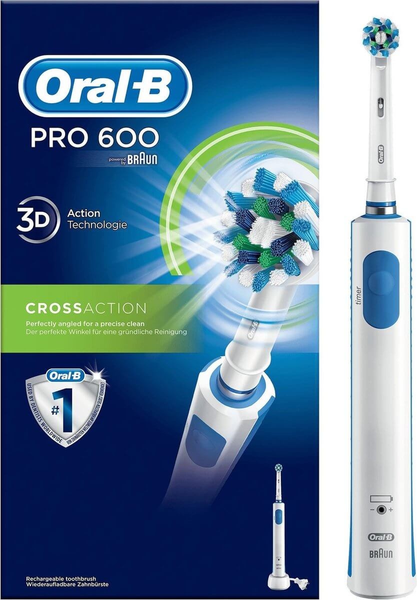 Oral-B PRO 600 Cross Action Elektrische tandenborstel - Wit