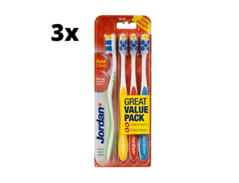 3x Jordan Tandenborstel Total Clean Soft 4-pack 4 stuks