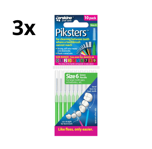 Piksters 6 Groen 0.80mm - 3 x 10 stuks - Voordeelverpakking