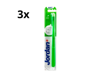 3x Jordan Clean Smile Soft Tandenborstel - Voordeelverpakking