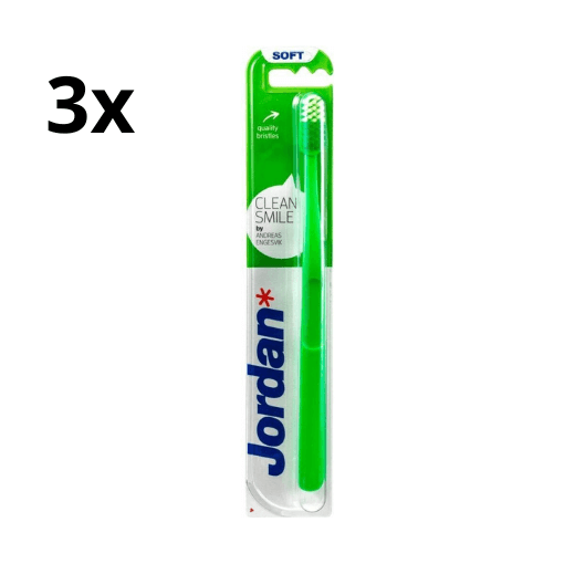 3x Jordan Clean Smile Soft Tandenborstel - Voordeelverpakking