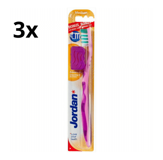 3x Jordan Tandenborstel Advanced Medium - Voordeelverpakking