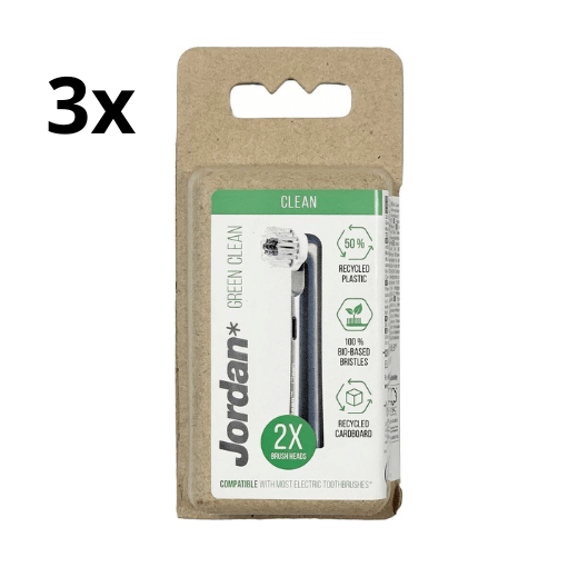 Jordan Green Clean Opzetborstels - 3 x 2 stuks - Voordeelverpakking