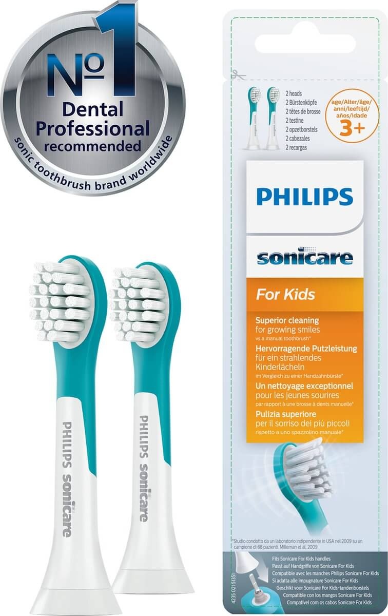 Philips Sonicare Opzetborstels For Kids 3+ HX6032/33 - 2 Stuks