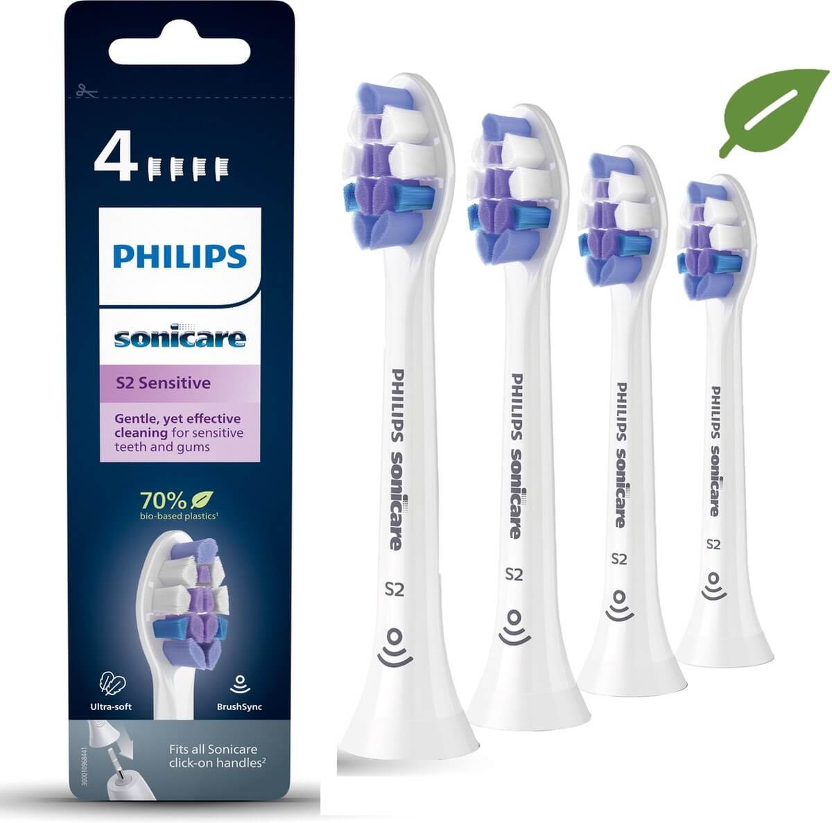 Philips Sonicare opzetborstels S2 Sensitive HX6054/10 - 4 stuks