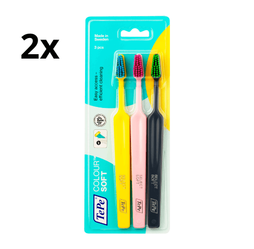2x TePe Tandenborstel Colour Soft 3-pack - Voordeelverpakking