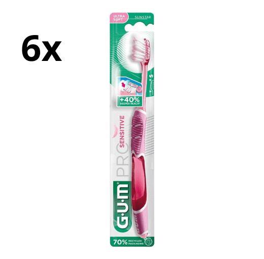 6x GUM Tandenborstel Pro Sensitive Ultra Soft - Voordeelverpakking