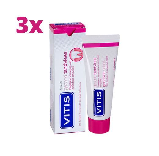 Vitis Gezond Tandvlees Tandpasta - 3 x 75 ml - Voordeelverpakking