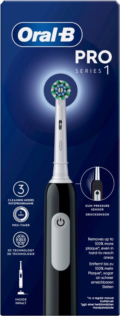 Oral B PRO 1 Cross Action Elektrische Tandenborstel | Zwart
