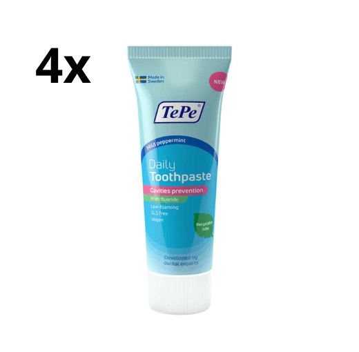TePe Daily Tandpasta - 4 x 75 ml - Voordeelverpakking