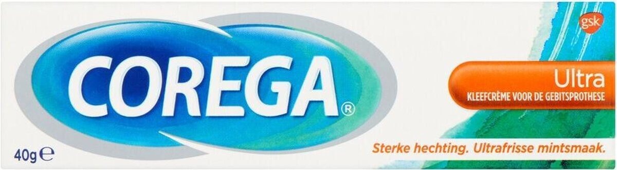 Corega Ultra Kleefcrème voor de gebitsprothese 6x40 g