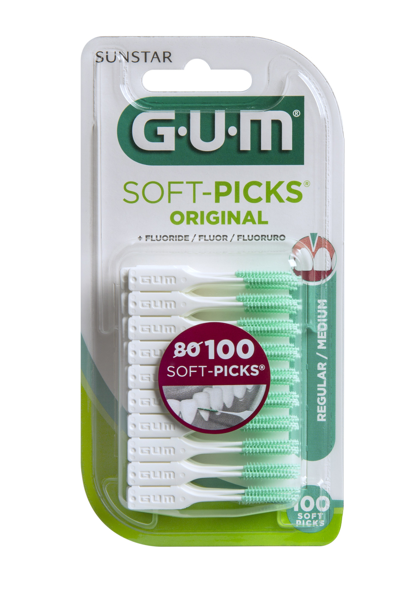 8x GUM Soft-Picks Original Regular 100 stuks