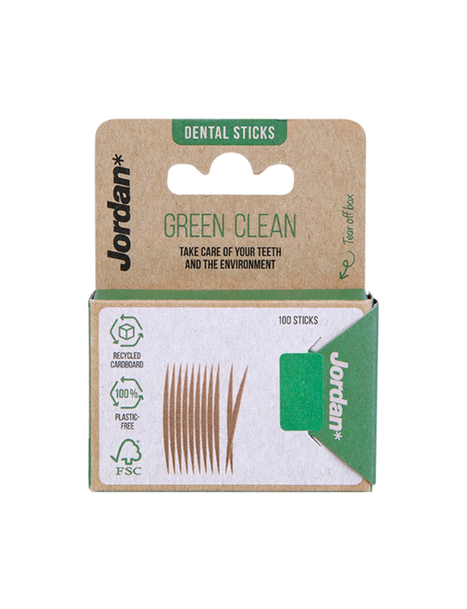 x12 Jordan Green Clean Tandenstokers Dun - 100 stuks