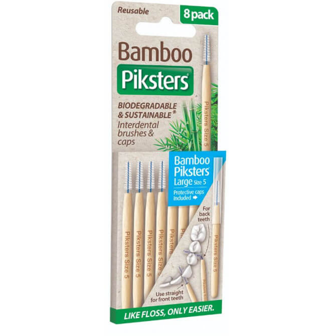 Piksters Bamboe Rechte Ragers - Maat 5 - Blauw - 8 stuks