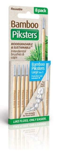 Piksters Bamboe Rechte Ragers - Maat 5 - Blauw - 8 stuks