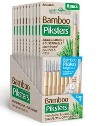 Piksters Bamboe Rechte Ragers - Maat 5 - Blauw - 8 stuks