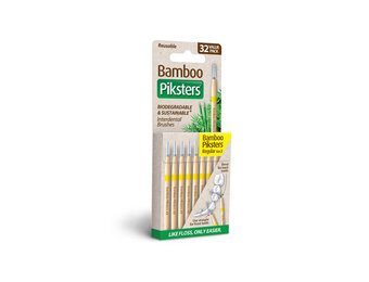 Piksters Bamboe Rechte Ragers - Maat 3 - Geel - 32 stuks