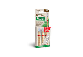 Piksters Bamboe Rechte Ragers - Maat 4 - Rood - 32 stuks