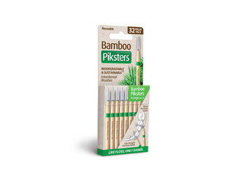 Piksters Bamboe Rechte Ragers - Maat 6 - Groen - 32 stuks