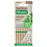 Piksters Bamboe Rechte Ragers - Maat 6 - Groen - 32 stuks