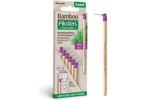 Piksters Bamboe Ragers Hoek - Maat 1 - Fijn Paars - 6 stuks