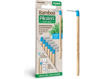 Piksters Bamboe Ragers Hoek - Maat 5 - Blauw - 6 stuks