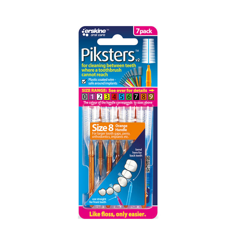 Piksters Rechte Ragers - Maat 8 - Oranje - 7 stuks