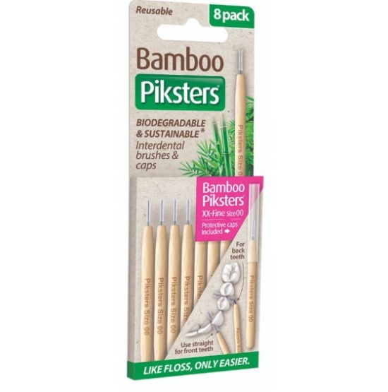 Piksters Bamboe Rechte Ragers - Maat 00 XX - Fijn Roze - 8 stuks