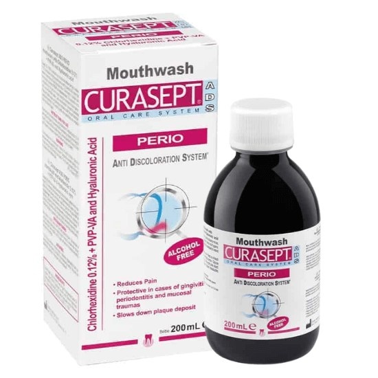 3x Curasept Mondspoeling Perio 0,12% CHX 200 ml