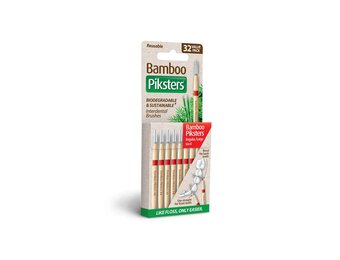 3x Piksters Bamboe Rechte Ragers - Maat 4 - Rood - 32 stuks