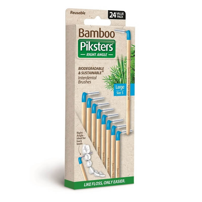 3x Piksters Bamboe Ragers Hoek - Maat 5 - Blauw - 24 stuks