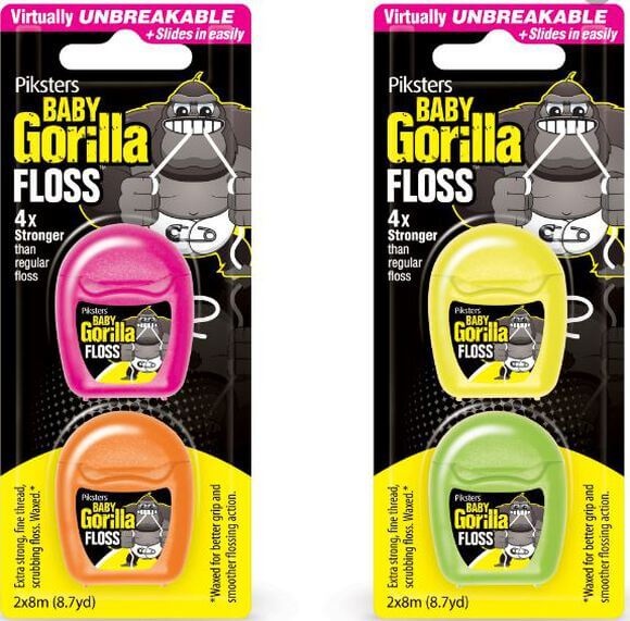 3x Piksters Gorilla Floss Waxed X-Strong Twin-Pack | 2 x 8 meter | Voordeelverpakking