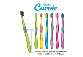 3x Piksters Curvie Regular Tandenborstel - Zachte Borstelharen - Voordeelverpakking