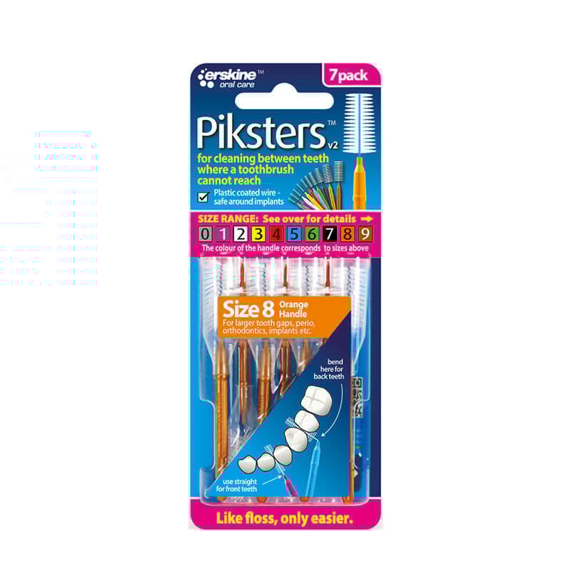 Piksters Rechte Ragers - Maat 8 - Oranje - 3 x 7 stuks - Voordeelverpakking