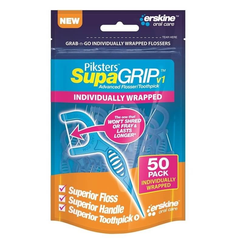 Piksters SupaGRIP Floss Met Houder - 3 x 50 stuks - Voordeelverpakking