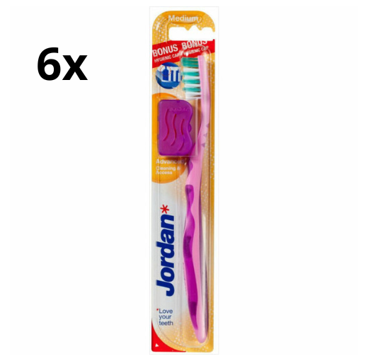 6x Jordan Tandenborstel Advanced Medium - Voordeelverpakking