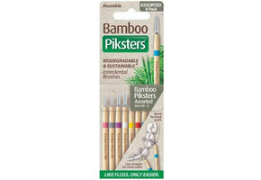 Piksters Bamboe Rechte Ragers - Gemengd - Maat 00-6 | 8 stuks