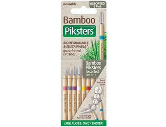 Piksters Bamboe Rechte Ragers - Gemengd - Maat 00-6 | 8 stuks