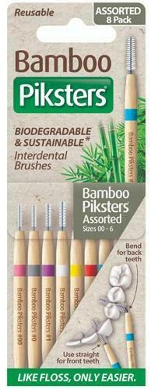 Piksters Bamboe Rechte Ragers - Gemengd - Maat 00-6 | 8 stuks