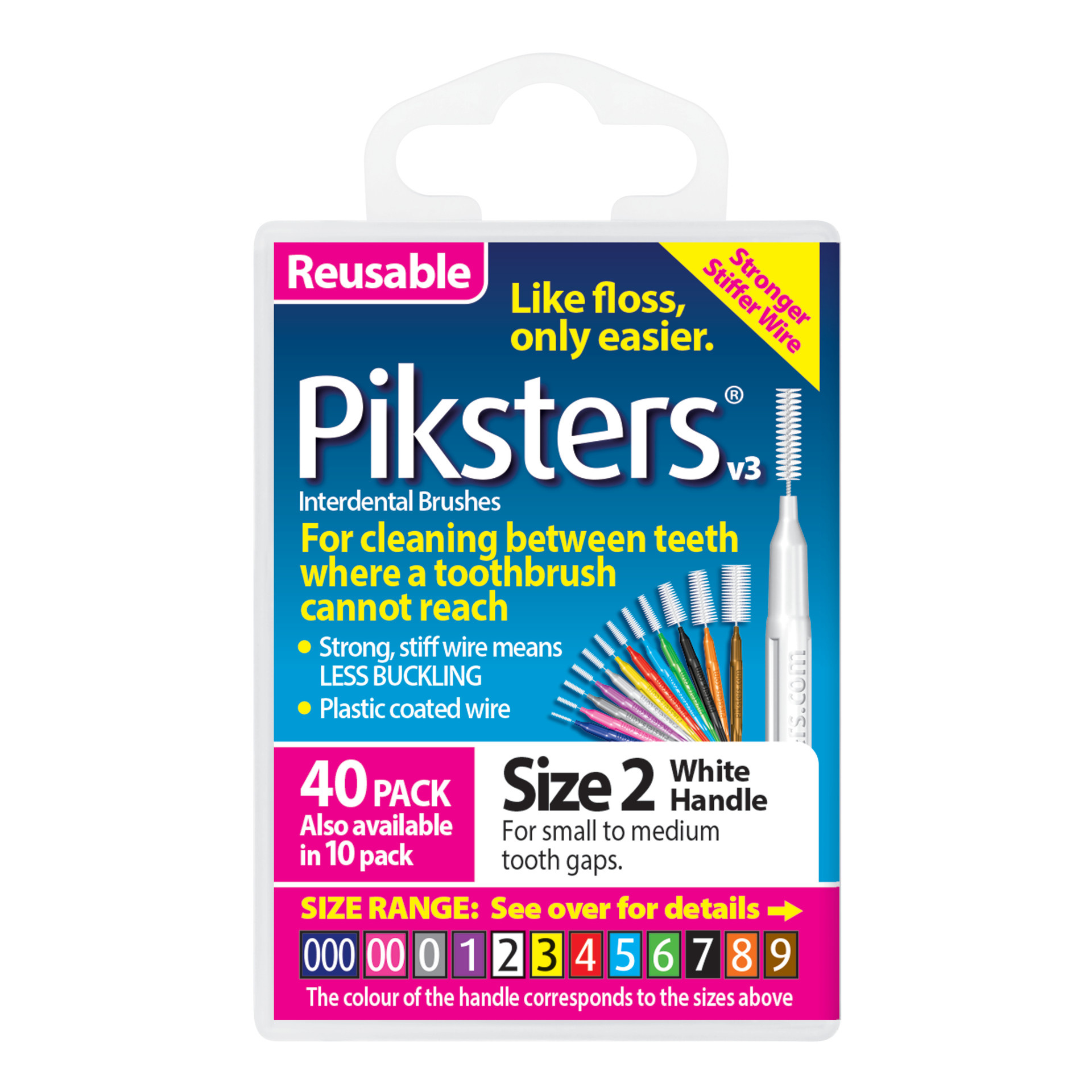 Piksters Ragers Maat 2 Wit 2 mm - 40 stuks