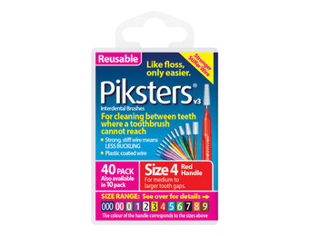 Piksters Ragers Maat 4 Rood 3-3,5 mm - 40 stuks