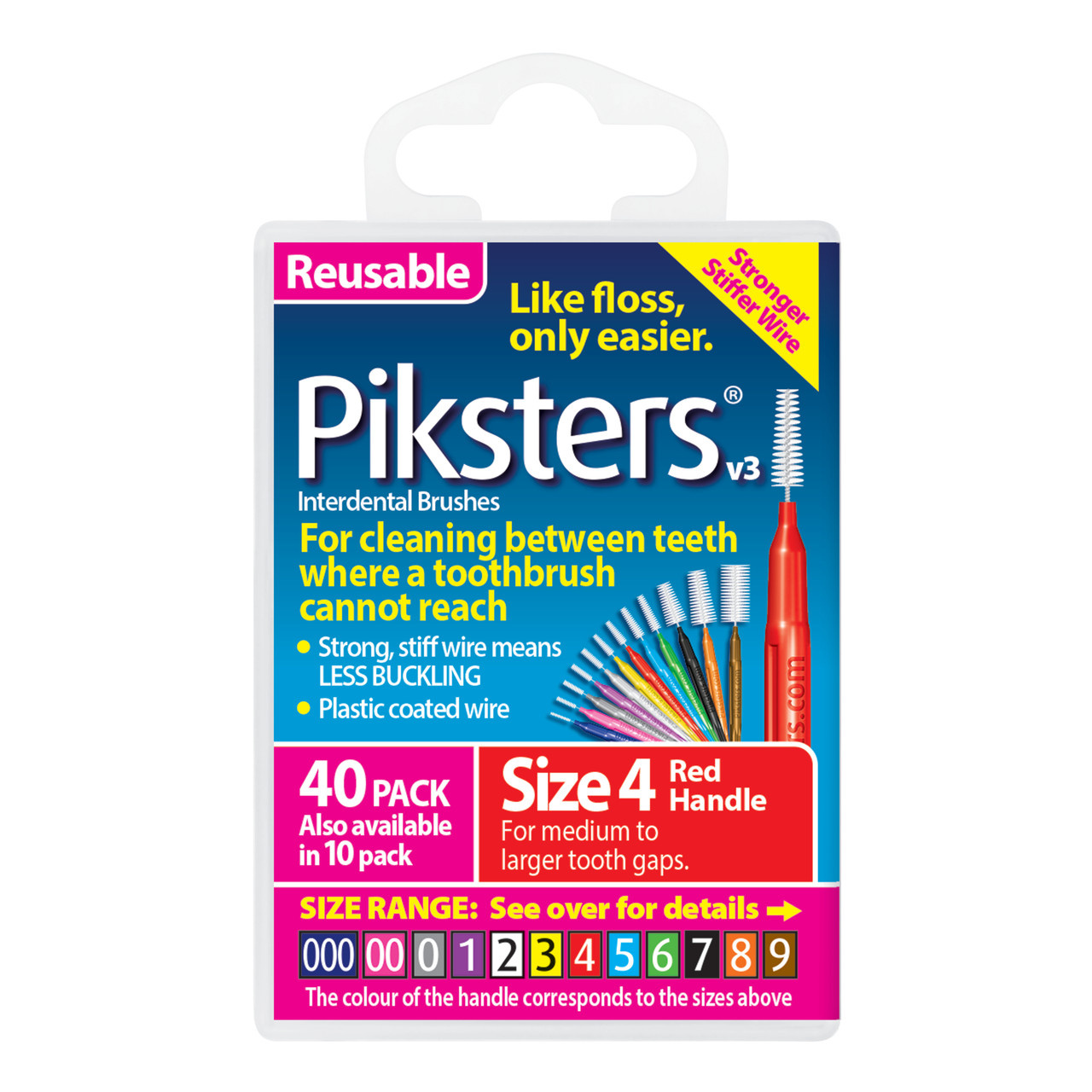 Piksters Ragers Maat 4 Rood 3-3,5 mm - 40 stuks